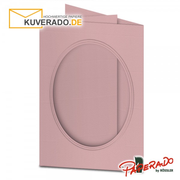 Paperado Passepartoutkarten mit ovalem Ausschnitt in rose DIN B6