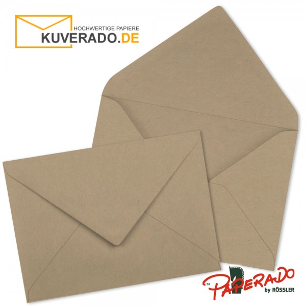 Paperado Briefumschläge aus braunem Kraftpapier DIN C7 nassklebend