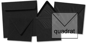quadratische Briefumschläge in schwarz