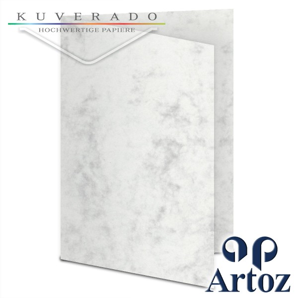Artoz Antiqua marmorierte Doppelkarten grau DIN A6