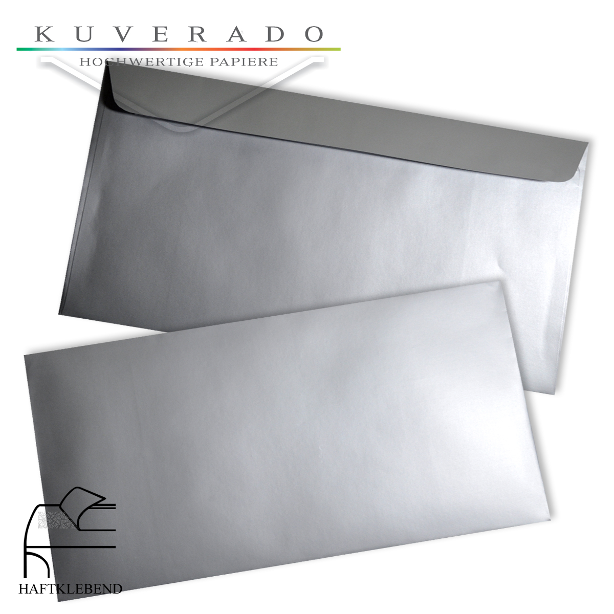 Briefumschläge silber DIN C6/5 114x229 mm haftklebend | KUVERADO