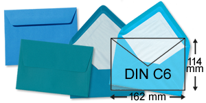 blaue Briefumschläge im Format DIN C6