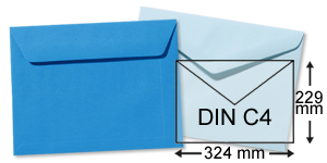 blaue Versandtaschen im Format DIN C4