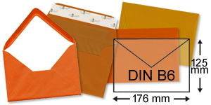 orange Briefumschläge im Format DIN B6
