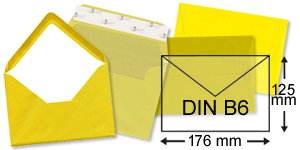 gelbe Briefumschläge im Format DIN B6