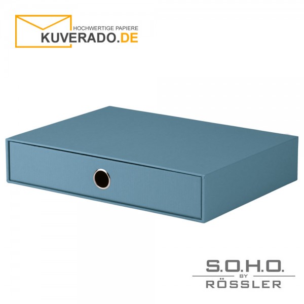 S.O.H.O. Schubladenbox für DIN A4 in der Farbe "denim"