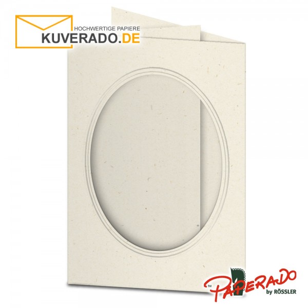 Paperado Passepartoutkarten mit ovalem Ausschnitt in terra vanilla DIN B6