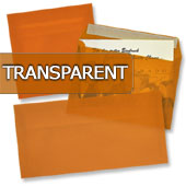 transparente Briefumschläge in orange