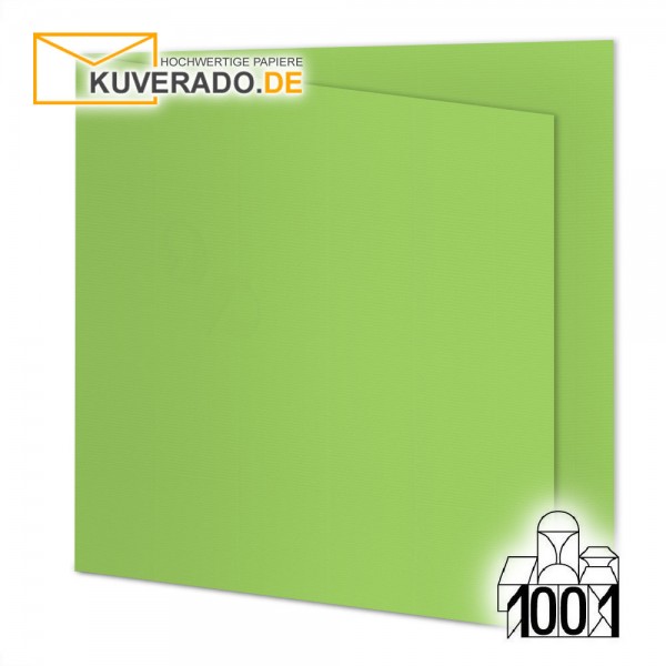 Artoz 1001 Faltkarten birkengrün quadratisch 155x155 mm mit Wasserzeichen