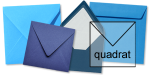 quadratische Briefumschläge in blau