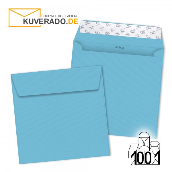 Artoz 1001 Briefumschläge azurblau quadratisch 160x160 mm