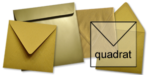 quadratische Briefumschläge in gold