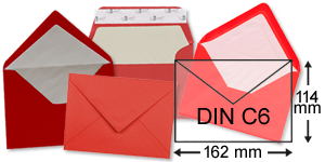 rote Briefumschläge im Format DIN C6
