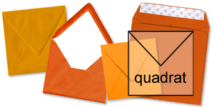 quadratische Briefumschläge in orange
