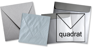 quadratische Briefumschläge in silber