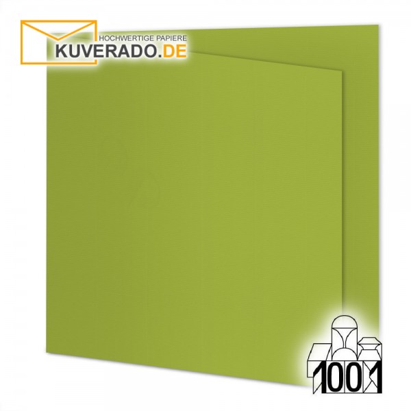 Artoz 1001 Faltkarten bamboo-green quadratisch 155x155 mm mit Wasserzeichen