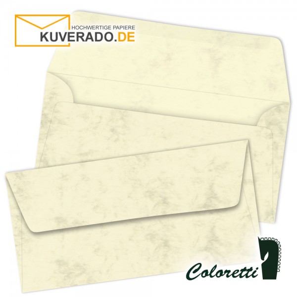 Marmorierte DIN lang Briefumschläge in chamois beige von Coloretti