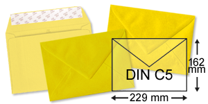 gelbe Briefumschläge im Format DIN C5
