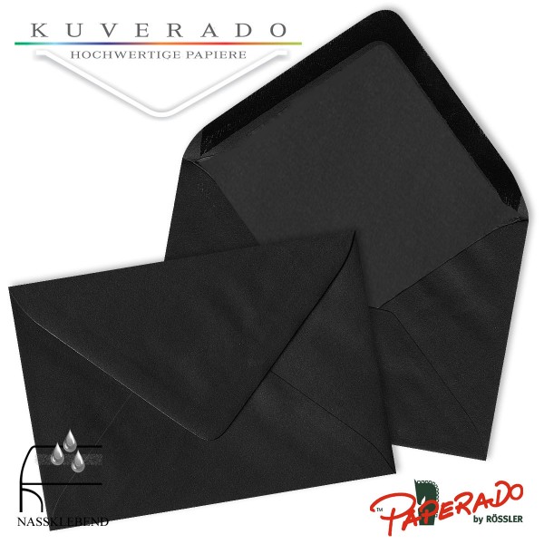 Paperado Briefumschläge in schwarz 225x315 mm
