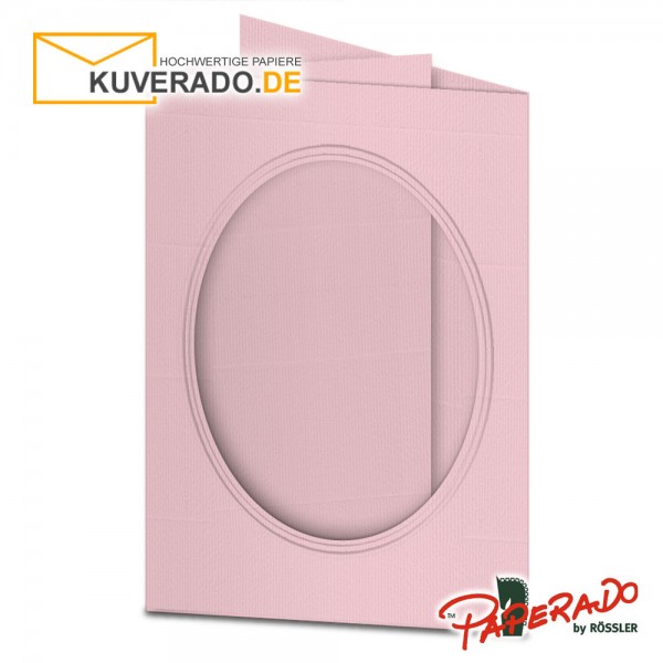 Paperado Passepartoutkarten mit ovalem Ausschnitt in flamingo rosa DIN B6