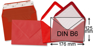 rote Briefumschläge im Format DIN B6