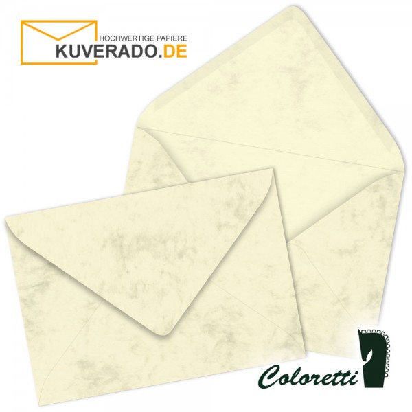 Beige marmorierte DIN C6 Briefumschläge in creme von Coloretti