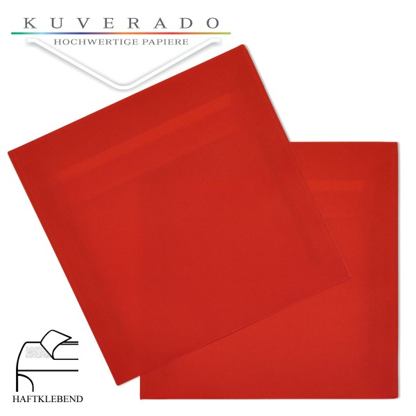 transparente Briefumschläge quadratisch in rot