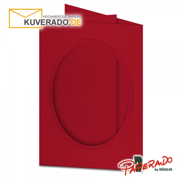 Paperado Passepartoutkarten mit ovalem Ausschnitt in rot DIN B6