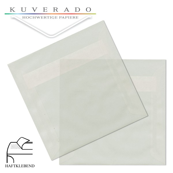transparente Briefumschläge quadratisch in weiß