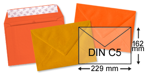 orange Briefumschläge im Format DIN C5