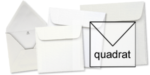 quadratische Briefumschläge in weiß