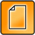 Icon von orangem Briefpapier