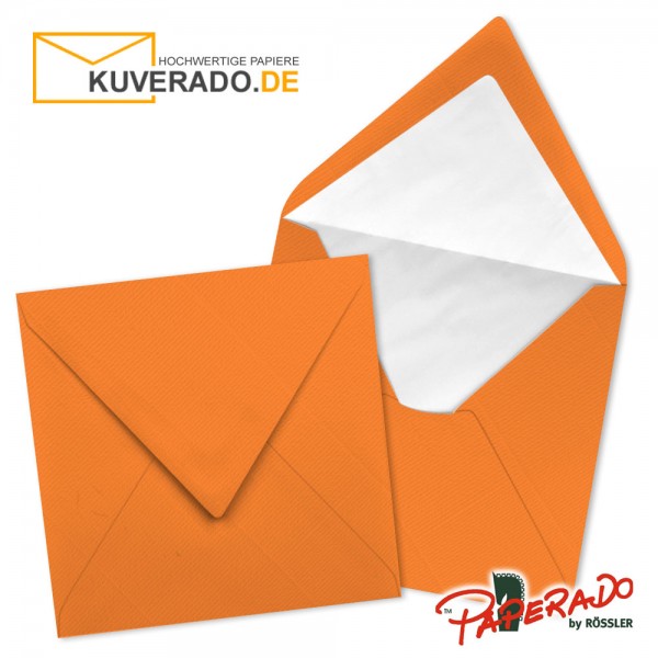 Paperado quadratische Briefumschläge in orange 164x164 mm