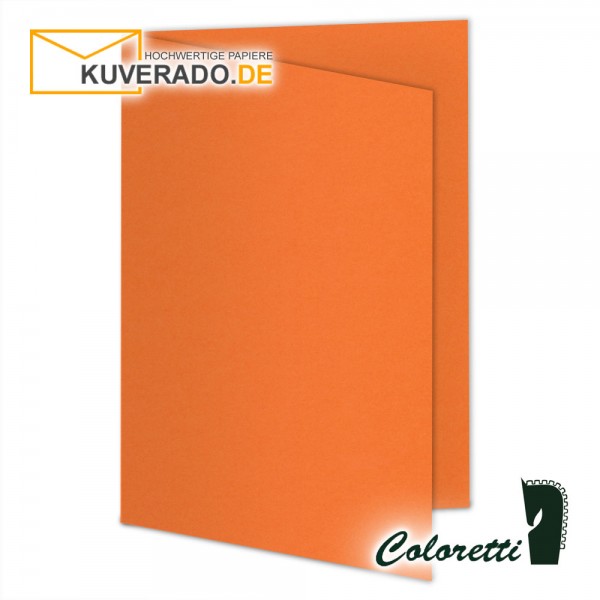 Orange Doppelkarten in apfelsine 220 g/qm von Coloretti