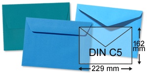blaue Briefumschläge im Format DIN C5