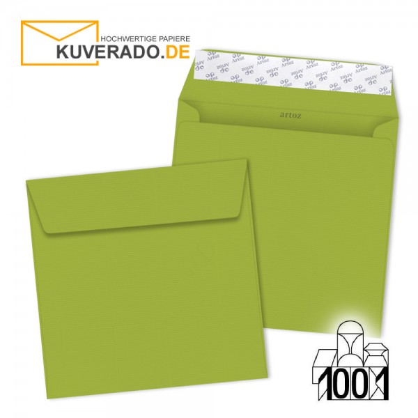 Artoz 1001 Briefumschläge bamboo-green quadratisch 160x160 mm