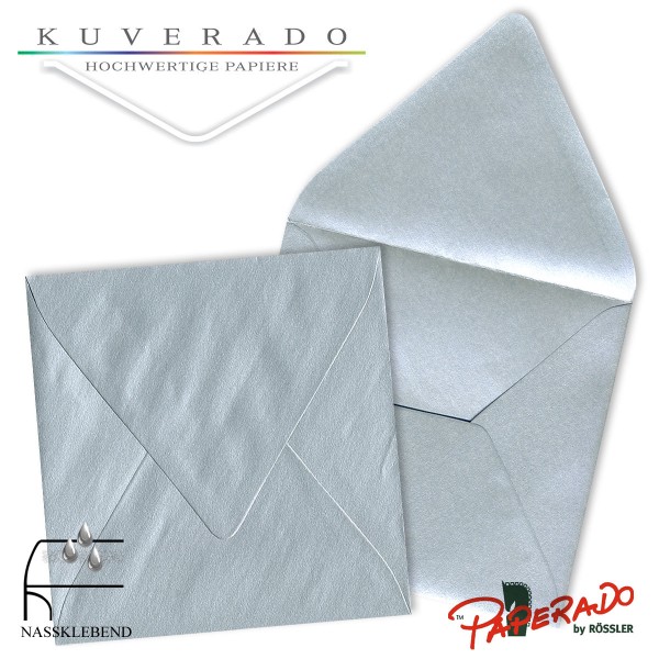 Paperado quadratische Briefumschläge in silber 164x164 mm