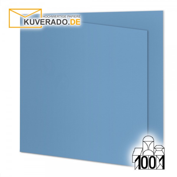Artoz 1001 Faltkarten marienblau quadratisch 155x155 mm mit Wasserzeichen